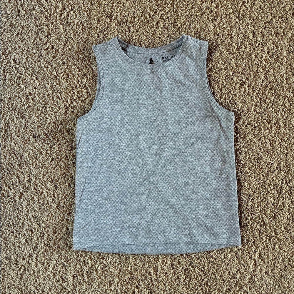 ATHLETA Jacquard Open Back Train Tank Heathered Gray Style 446973 Size XS